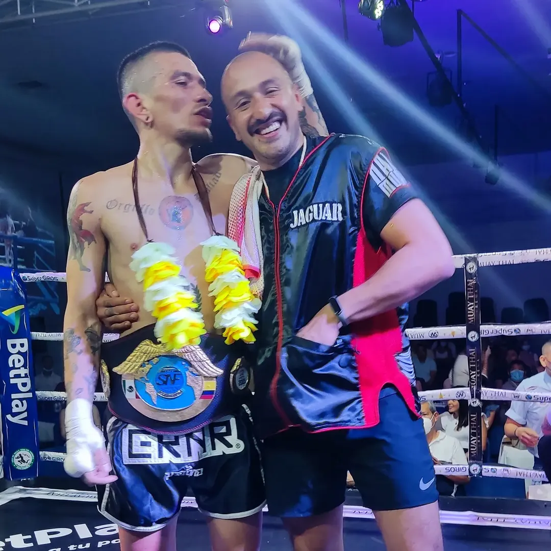 Championship celebration in ring